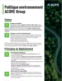 Politique environnement ACOME Group